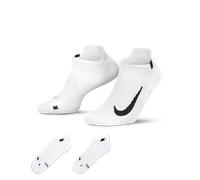 Nike Multiplier Running No Show Socks (2 Pairs) XL 11.5+ White/Black