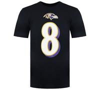 Nike NFL Baltimore Ravens 8 Lamar Jackson Mens T-Shirt - Black - Size Small