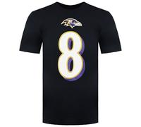 Nike NFL Baltimore Ravens 8 Lamar Jackson Mens T-Shirt - Black - Size Small
