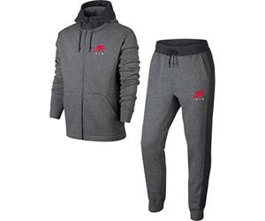 Nike - Nike Tuta Uomo Cotone Felpato Grigia - L, Grey