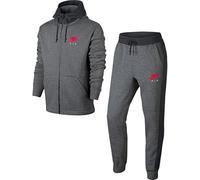 Nike - Nike Tuta Uomo Cotone Felpato Grigia - S, Grey