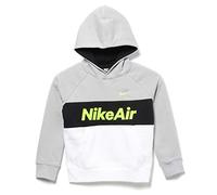 NIKE Nsw Air Po Hoodie Kids Sweatshirt - Light Smoke Grey/White/Black/Volt, Small