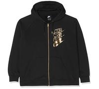 NIKE Nsw Fz Bb Shine Hoodie - Black/Black/Metallic Gold, 2X-Large