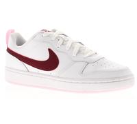 Nike Older Girls Trainers Court Borough Low 2 Bg Leather Lace Up white dark beet