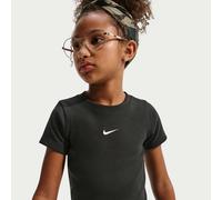 Nike Older Kids' (Girls') Slim Cropped Ribbed T-Shirt - Black - Cotton/Elastane XL