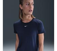 Nike One Classic Women's Dri-FIT Short-Sleeve Top - Blue - Polyester/Elastane XS (UK 4-6)