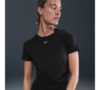Nike One Classic Women's Dri-FIT Twist Short-Sleeve Top - Black - Polyester/Elastane L (UK 16-18)