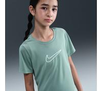 Nike One Fitted Older Kids' (Girls') Dri-FIT Short-Sleeve Top - Green - Polyester XL