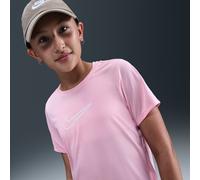 Nike One Fitted Older Kids' (Girls') Dri-FIT Short-Sleeve Top - Pink - Polyester S