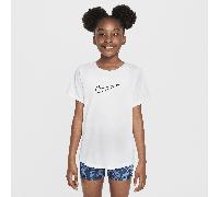 Nike One Fitted Older Kids' (Girls') Dri-FIT Short-Sleeve Top - White - Polyester