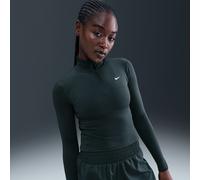 Nike One Fitted Women's Dri-FIT 1/4-Zip Mid Layer - Green - Polyester M (UK 12-14)