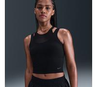 Nike One Fitted Women's Dri-FIT Cropped Tank Top - Black - Polyester/Elastane M (UK 12-14)