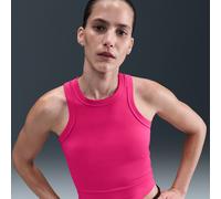 Nike One Fitted Women's Dri-FIT Cropped Tank Top - Pink - Polyester/Elastane L (UK 16-18)