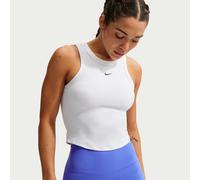 Nike One Fitted Women's Dri-FIT Cropped Tank Top - White - Polyester/Elastane S (UK 8-10)