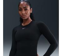 Nike One Fitted Women's Dri-FIT Long-Sleeve Top - Black - Polyester XXL (UK 24-26)