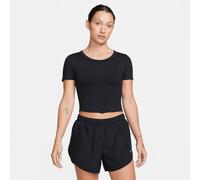 Nike One Fitted Women's Dri-FIT Short-Sleeve Cropped Top - Black - Polyester/Elastane XS Tall