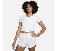 Nike One Fitted Women's Dri-FIT Short-Sleeve Cropped Top - White - Polyester/Elastane XXS