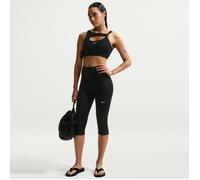 Nike Womens One Dri-FIT Training High Rise Capri Tights, Black/White, Size S, Women Black/White