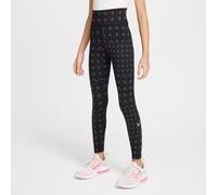 Nike One Older Kids' (Girls') Dri-FIT High-Waisted Leggings - Black - Polyester/Elastane L