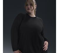 Nike One Relaxed Women's Dri-FIT Long-Sleeve Top - Black - Polyester/Cotton/Elastane 3X