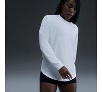 Nike One Relaxed Women's Dri-FIT Long-Sleeve Top - White - Polyester/Cotton/Elastane L (UK 16-18)