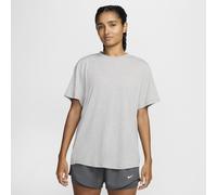 Nike One Relaxed Women's Dri-FIT Short-Sleeve Top - Grey - Polyester/Cotton/Elastane XS (UK 4-6)