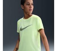 Nike One Swoosh Women's Dri-FIT Short-Sleeve Running Top - Yellow - Polyester/Elastane L (UK 16-18)