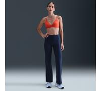 Nike One Women's Dri-FIT High-Waisted Fold-Over Trousers - Blue - Polyester/Elastane L (UK 16-18)