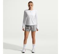 Nike One Women's Dri-FIT Mid-Rise 8cm (approx.) Brief-Lined Shorts - Grey - Polyester L (UK 16-18)