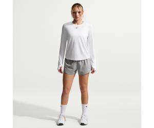 Nike One Women's Dri-FIT Mid-Rise 8cm (approx.) Brief-Lined Shorts - Grey - Polyester L (UK 16-18)