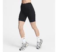 Nike One Women's High-Waisted 20.5cm (approx.) Biker Shorts with Pockets - Black - Polyester/Elastane XS (UK 4-6)