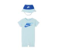 Nike PE Baby (0-9M) Romper and Bucket Hat Set - Blue - Cotton 0-3M