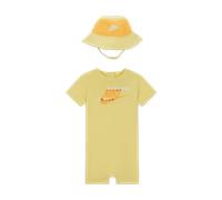 Nike PE Baby (12-24M) Romper and Bucket Hat Set - Yellow - Cotton 24M