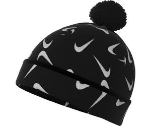 Nike Peak FZ3062-010 Beanie with Bobble for Older Children, Black/Photon Dust, 1 Size