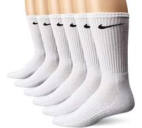 NIKE | Performance Cushion Crew Socks, 6 Pack, White/Black - Large (8-12)