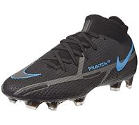 Nike Phantom GT2 Elite DF FG, Soccer Shoe, Black/Black-Iron Grey-univ Blue,