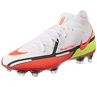 NIKE Phantom GT2 Elite DF FG, Soccer Shoe, White/BRT Crimson-Volt-Black,