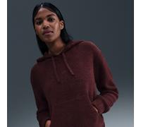 Nike Phoenix Cosy Bouclé Women's Loose Knit Hoodie - Red - Polyester/Elastane S (UK 8-10)