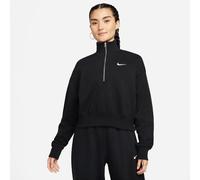 NIKE DQ5767-010 W NSW PHNX FLC QZ CROP Sweatshirt Women's Black/sail L-T