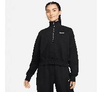NIKE DQ5767-010 W NSW PHNX FLC QZ CROP Sweatshirt Women's Black/sail L-S