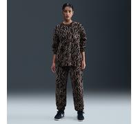 Nike Phoenix Fleece Women's High-Waisted Oversized Printed Tracksuit Bottoms - Black - Cotton/Polyester S (UK 8-10)