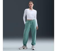 Nike Phoenix Fleece Women's High-Waisted Oversized Tracksuit Bottoms - Green - Cotton/Polyester XS (UK 4-6)