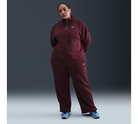 Nike Phoenix Fleece Women's High-Waisted Trousers - Red - Cotton/Polyester