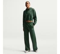 Nike Phoenix Fleece Women's High-Waisted Wide-Leg Trousers - Green - Cotton/Polyester M (UK 12-14)