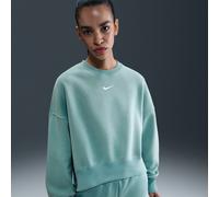 Nike Phoenix Fleece Women's Over-Oversized Crew-Neck Sweatshirt - Green - Cotton/Polyester XL (UK 20-22)