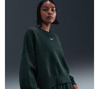 Nike Phoenix Fleece Women's Over-Oversized Crew-Neck Sweatshirt - Green - Cotton/Polyester L (UK 16-18)