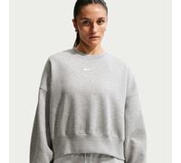 NIKE DQ5761-063 W NSW PHNX FLC OOS CREW Sweatshirt Women's DK GREY HEATHER/SAIL Size M