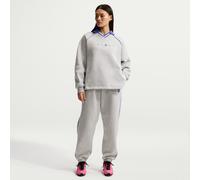 Nike Phoenix Fleece Women's Oversized High-Waisted Graphic Trousers - Grey - Cotton/Polyester M (UK 12-14)