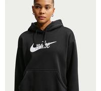 Nike Phoenix Fleece Women's Oversized Logo Hoodie - Black - Cotton/Polyester XL (UK 20-22)