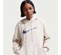 Nike Phoenix Fleece Women's Oversized Logo Hoodie - Brown - Cotton/Polyester XL (UK 20-22)